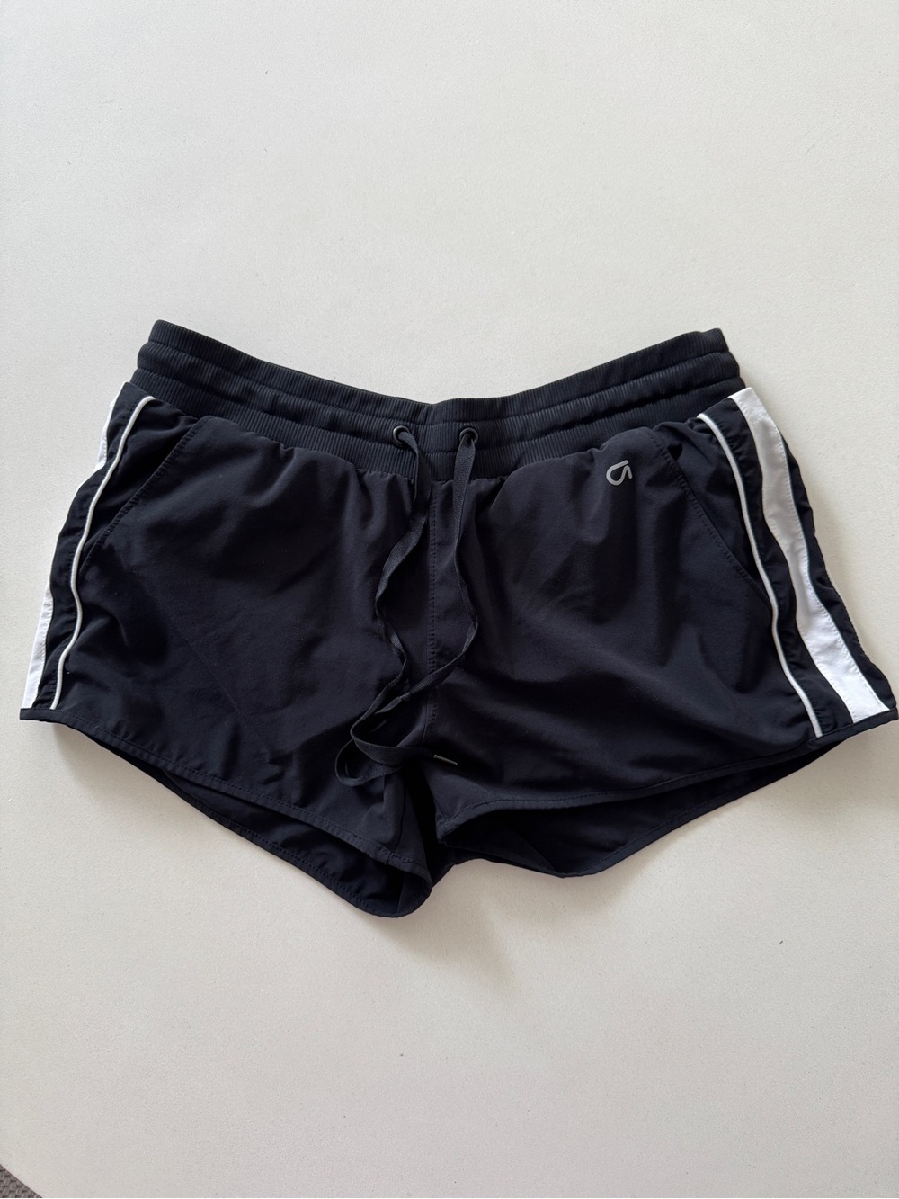 GAP Black Athletic Shorts with White Side Stripes